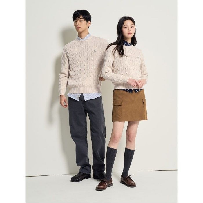 [26SS 30%OFF] [Essential] 남녀공용 코튼 케이블 니트 아이보리 BC6151E050