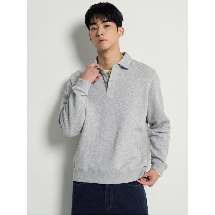 [26SS 30%OFF] 솔리드 칼라넥 스웨트 셔츠 라이트 그레이 BC6141C542