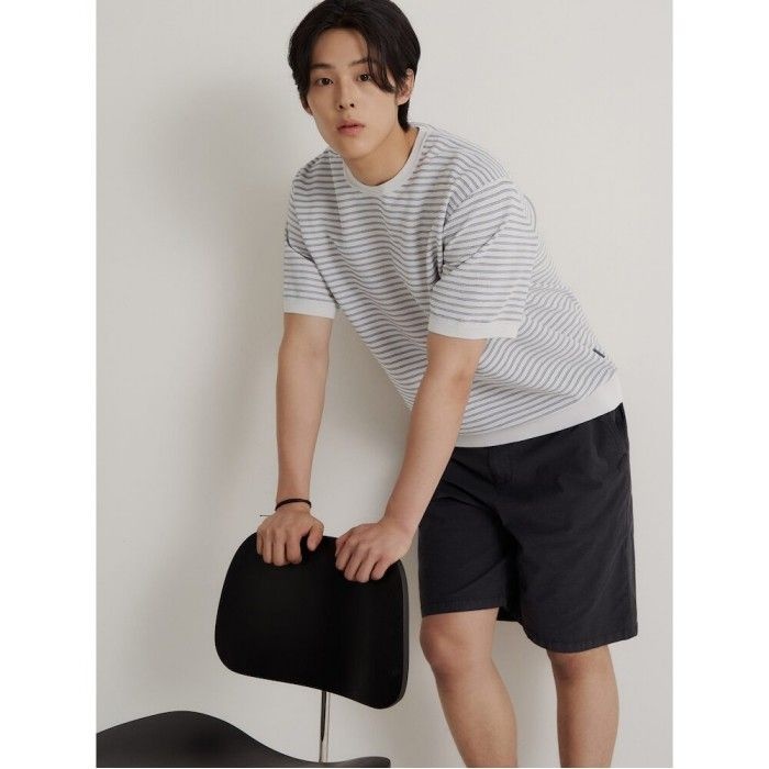 빈폴 멘 [26SS 30%OFF] 젠틀테크 캐주얼 핀스트라이프 라운드 니트  라이트 그레이 BC6551C902