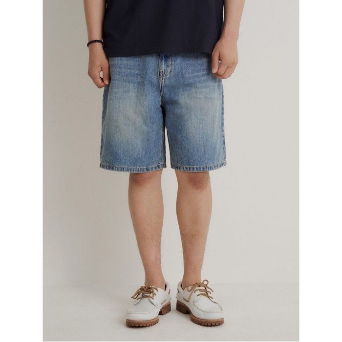 [26SS 30%OFF] 워싱 데님 하프 팬츠 스카이 블루 BC6525C81Q