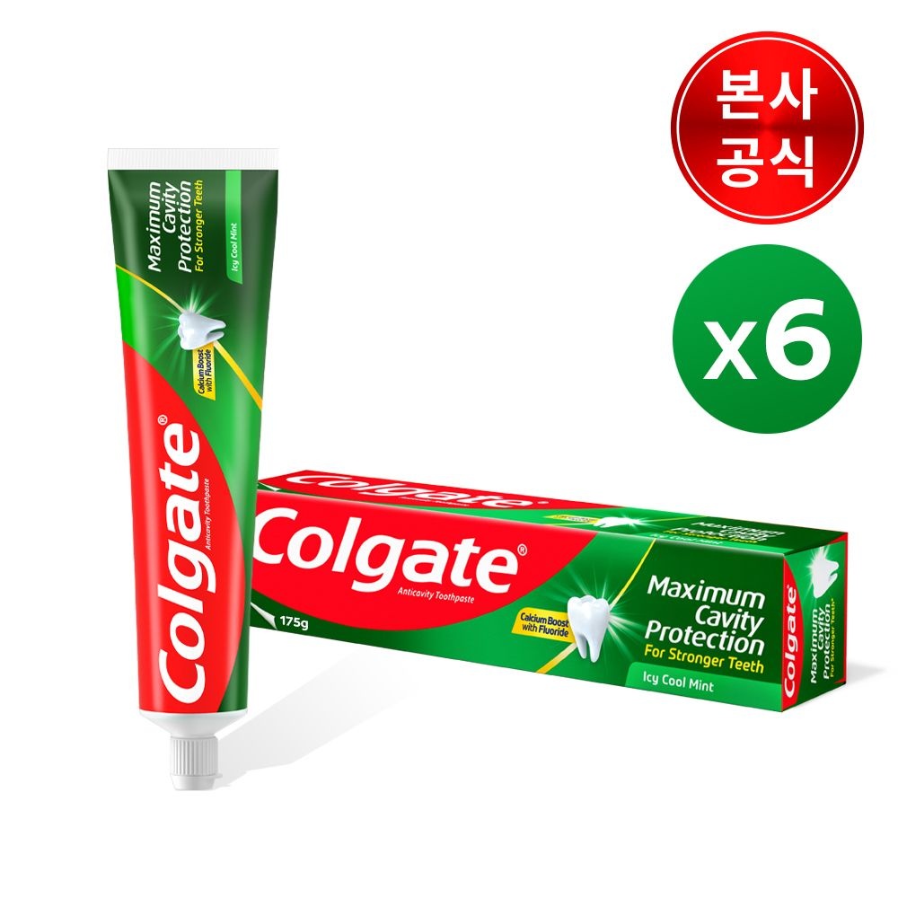 [롯데온] 콜게이트 캐비티 프로텍션 불소치약 175g 6개 (최대혜택가 18,990원/무료)