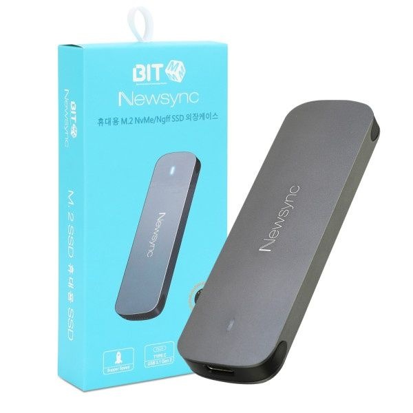 UnKnown 비트엠 SSD 외장케이스 Newsync BITS M.2 SATA&NVMeUSB3.1 Gen2 SSD미포함 4051082