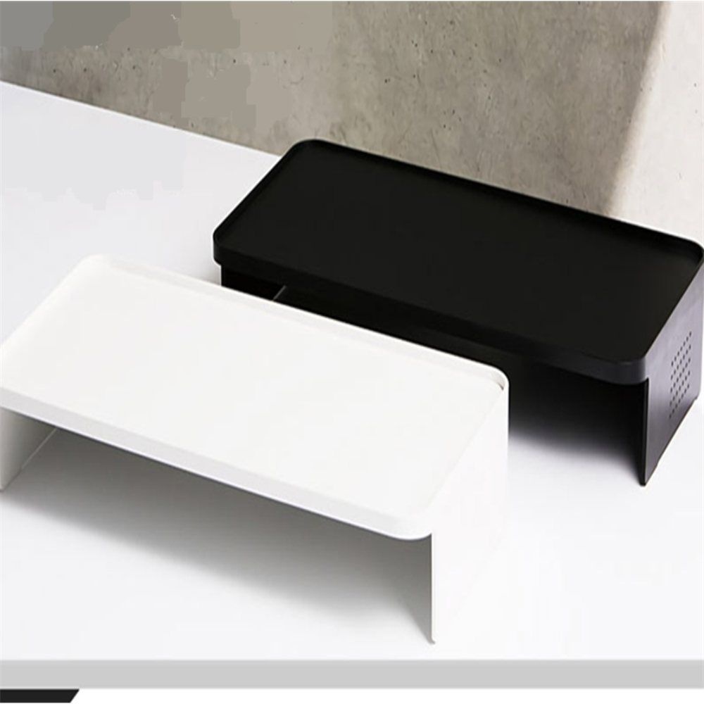 글로벌할인샵협력사 블랙 화이트 모니터받침대 53X25X10.5CM 모니터받침대화이트 컴퓨터받침대