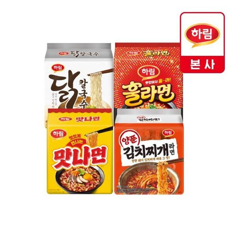 ㈜하림산업 함열식품1공장 푸디버디 [더미식] 하림라면 김치/맛나면/훌라면/닭칼국수 16개 골라담기
