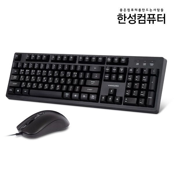 한성컴퓨터 유선 데스크탑 세트 HKM1000K 키보드USB마우스USB 블랙 4051965