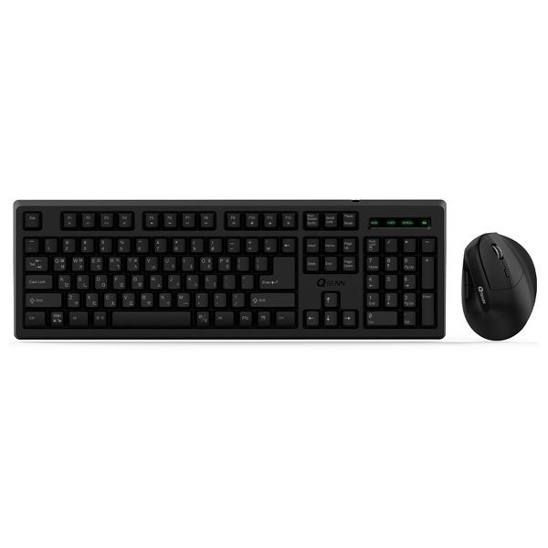 QSENN 유선 데스크탑 세트 KM3100 Plus 버티컬 블랙키스킨포함 키보드USB마우스USB 4051985
