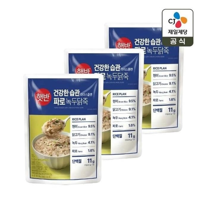 햇반죽 파로 녹두닭죽 420g x3개