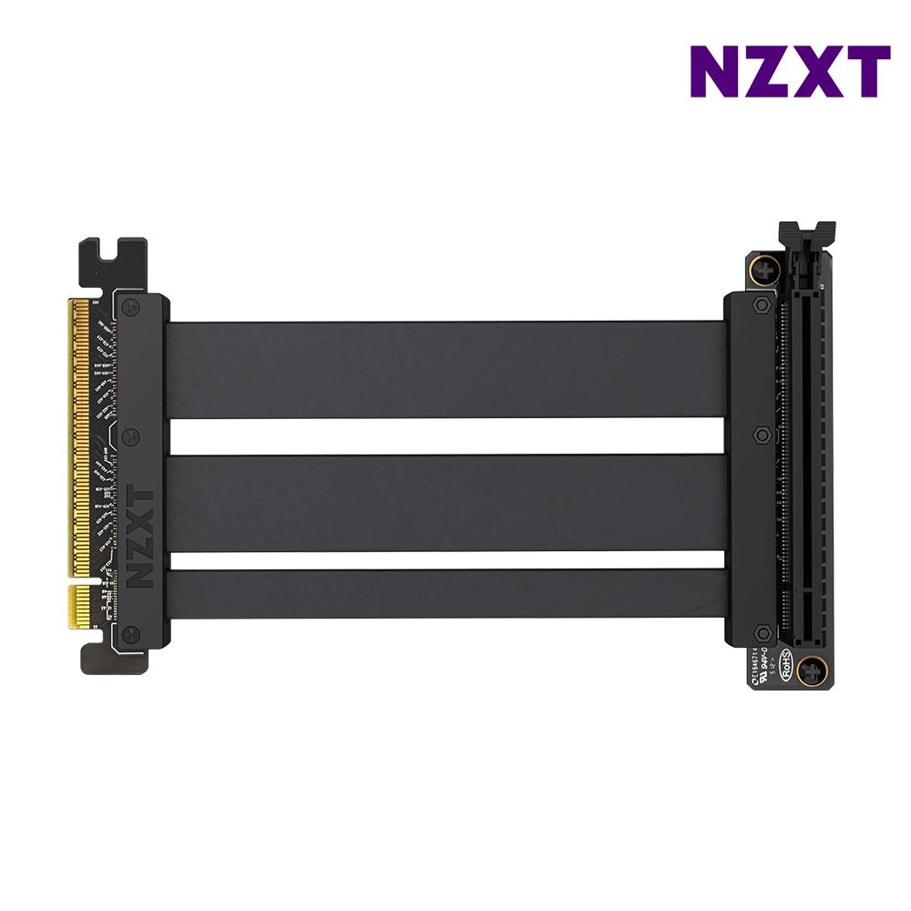 NZXT 그래픽카드 수직장착 PCIe 4.0x16 Riser Cable 200mm 블랙
