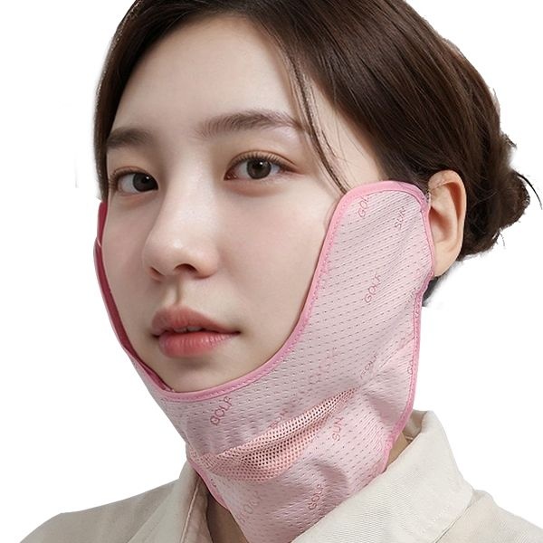 바로원 자외선차단 골프 볼 마스크-끈조절 가능 등산,스포츠,턱 자외선차단 얼굴 햇빛차단 가리개 골프마스크