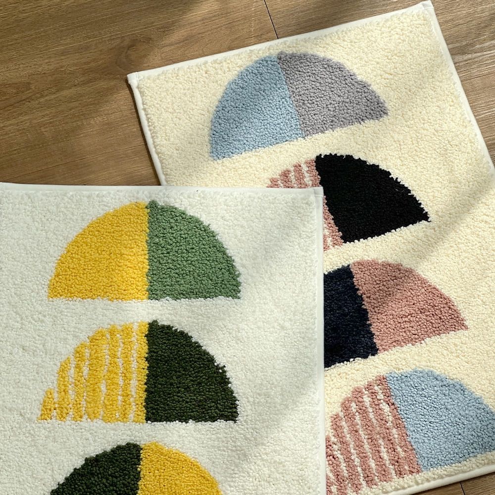 하프문 욕실 매트 현관 화장실 패브릭 발매트 주방매트(2sizes)