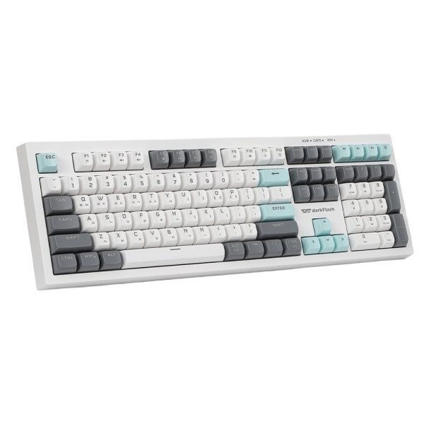 darkFlash 유선 키보드 DK108 저소음 키스킨포함 USB 미스트 화이트 4053104