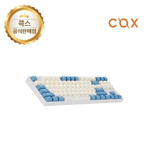 COX 유선 기계식 미니키보드 CK87 게이트론 황축 크림블루USB 4053252