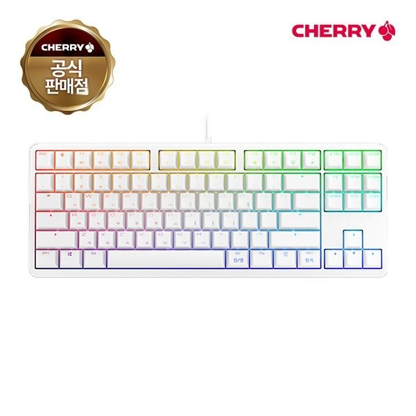 UnKnown Cherry 유선 기계식 미니키보드 G80-3000S TKL RGB G80-3831LXAKR-0 넌클릭 갈축 화이트USB 4053339