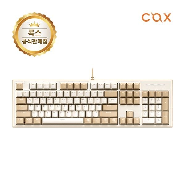 UnKnown COX 유선 기계식 키보드 CK01 SAHARA HUANO 축교환 적축 크림베이지USB 4053386