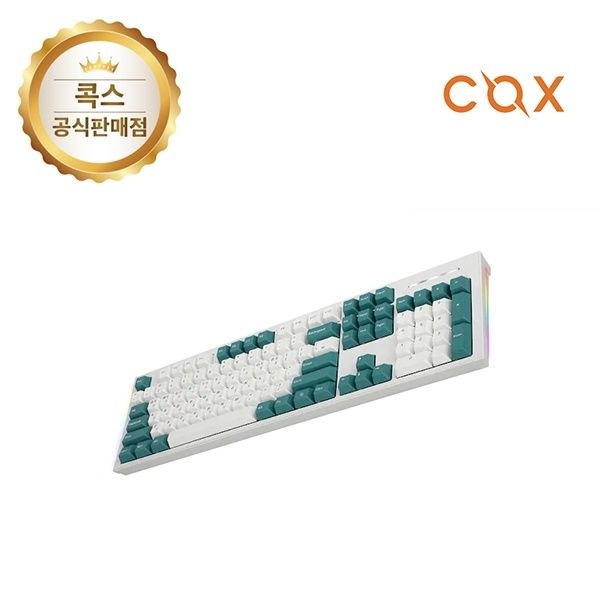 UnKnown COX 유선 기계식 키보드 CK01 PBT SL 축교환 저소음 백축 터키쉬그린USB 4053388