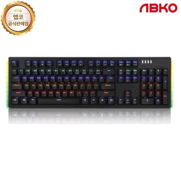 UnKnown ABKO 유선 기계식 키보드 Hacker K515 측면 RGB LED 축교환 청축 블랙USB 4053390