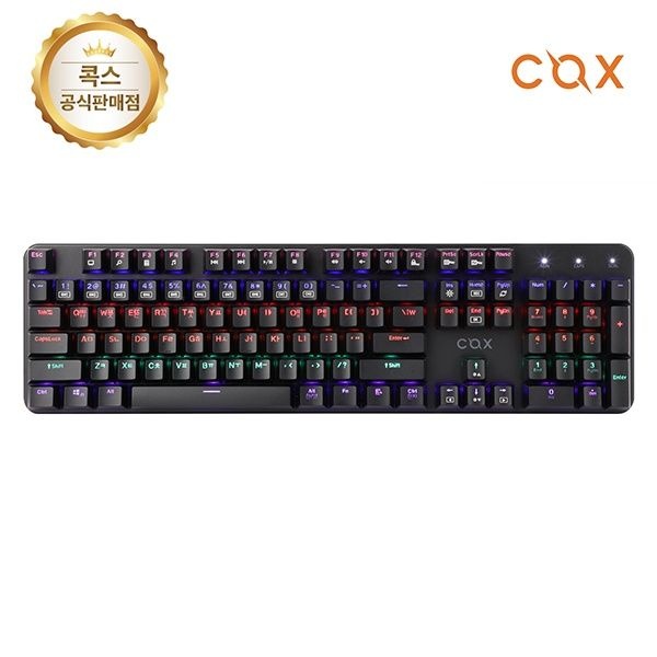 UnKnown COX 유선 기계식 키보드 CK420 레인보우 LED 축교환 청축 블랙USB 4053405