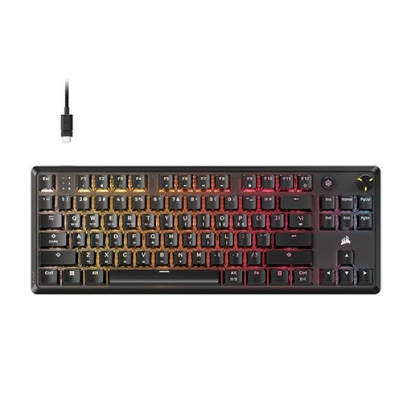 UnKnown CORSAIR 유선 기계식 키보드 K70 RGB CORE TKL 텐키리스 적축 노브다이얼 한영자판 블랙USB 4053414