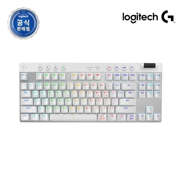 로지텍 무선 게이밍 키보드 로지텍G PRO X TKL LIGHTSPEED 로지텍코리아 Tactile 화이트 4053570