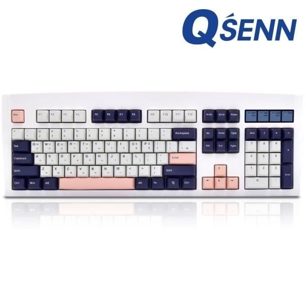 QSENN 유.무선.블루투스 기계식 키보드 DT35 104 PBT 풀윤활 가스켓 화이트QSENN 민트축V1 4053878