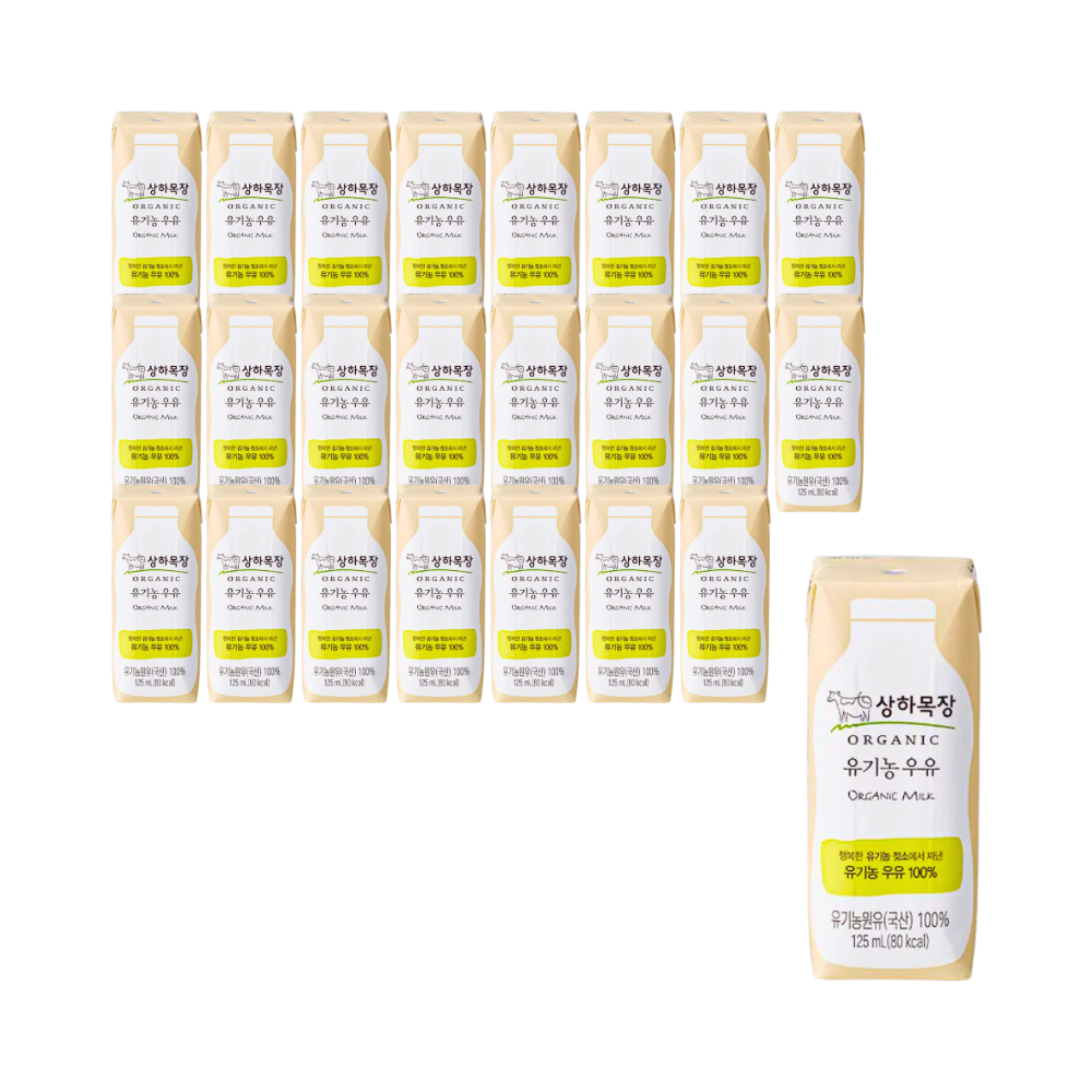 상하목장 유기농 멸균 우유 125ml x24팩 흰우유