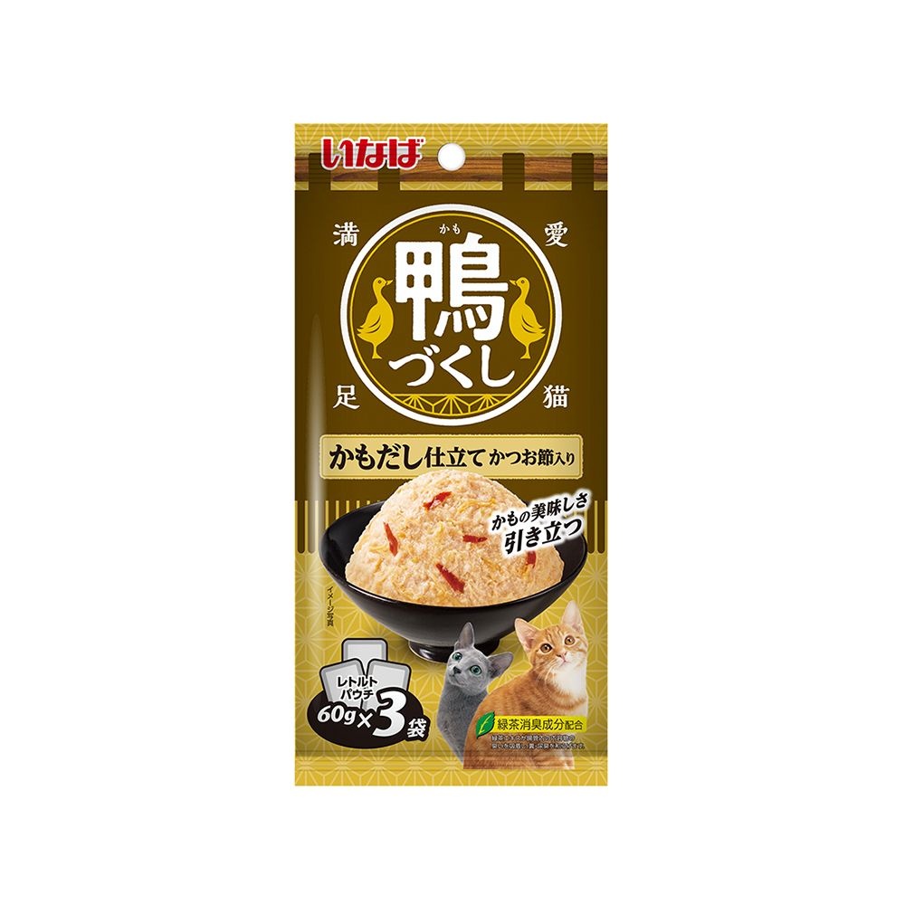 이나바 챠오 오리가득 파우치 60g 오리육수+가다랑어포 3개입 고양이간식