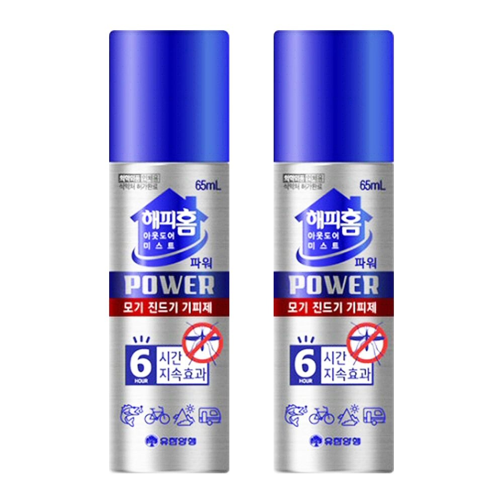 해피홈 아웃도어 미스트 파워 모기진드기 기피제 65ml X 2개