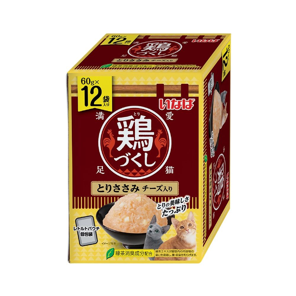 이나바 챠오 치킨가득 파우치 60g 닭가슴살+치즈 12개입 고양이간식