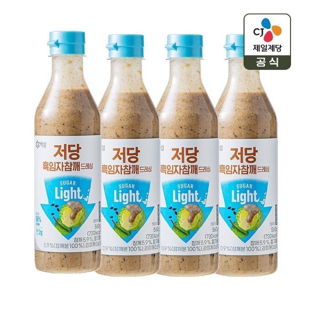 CJ제일제당 백설 저당 흑임자 참깨 드레싱  560g x4개