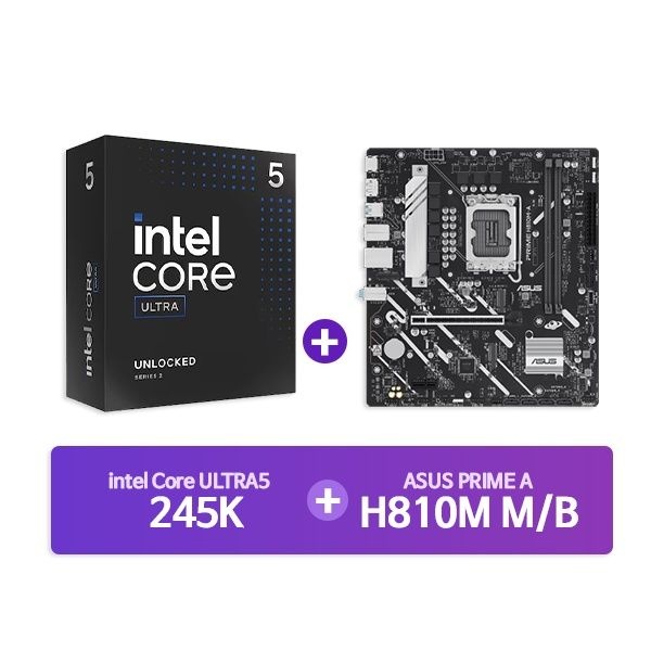 INTEL Ultra5 프로세서 245K 박스 + ASUS PRIME H810M-A 코잇 결합 4044892