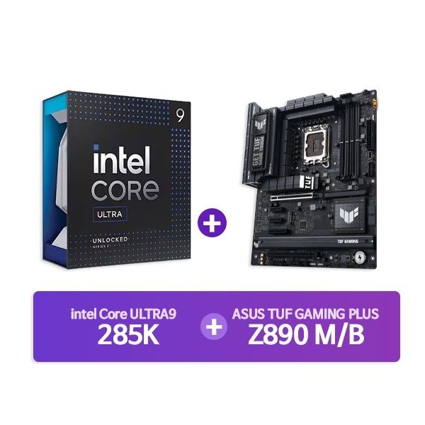 UnKnown INTEL Ultra9 프로세서 285K 박스 + ASUS TUF GAMING Z890-PLUS WIFI 코잇 결합 4044890