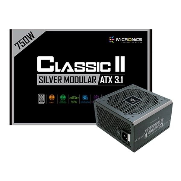 마이크로닉스 Classic II 80PLUS SILVER 모듈러 ATX3.1 블랙 850W 4046399