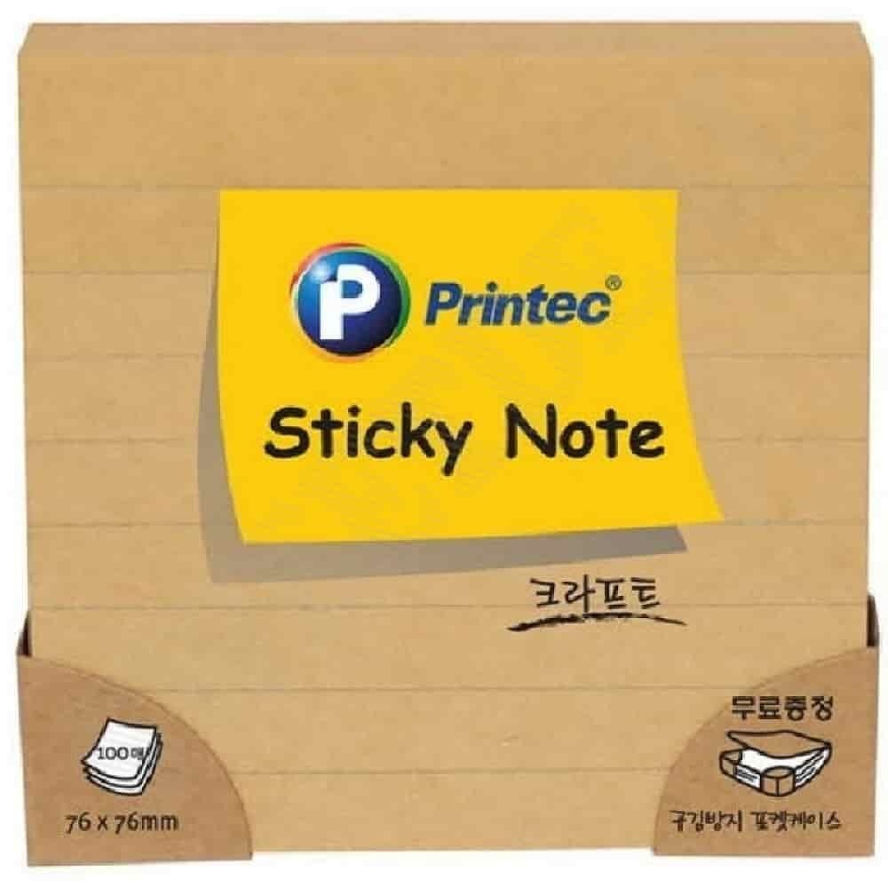 스티키노트 노트형 크라프트 76X76 100매 쇼핑몰메모지 컴퓨터메모지 사무실메모지