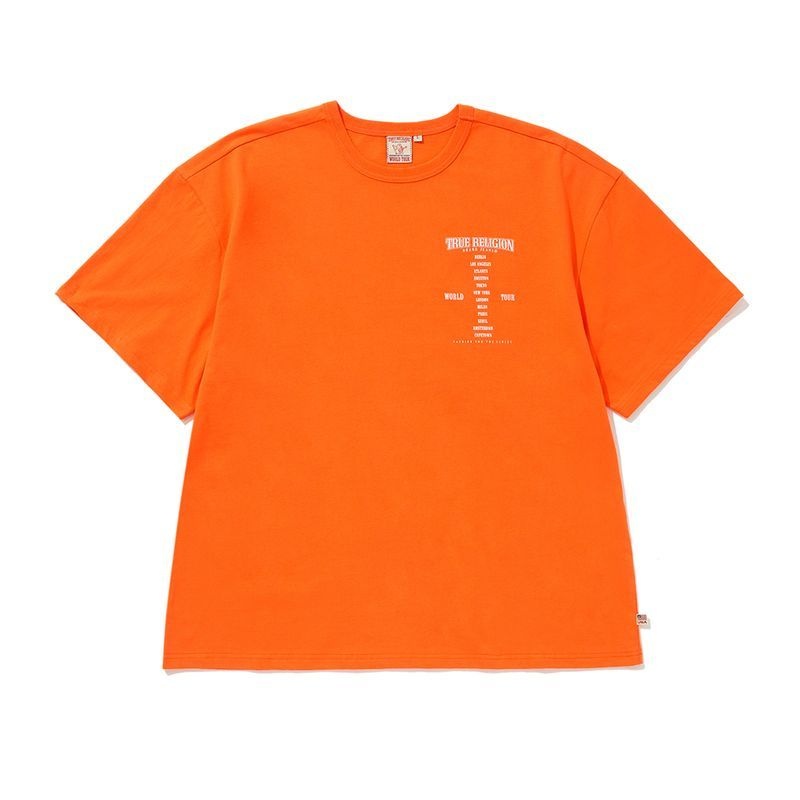 TRUERELIGION 트루릴리젼 WORLD TOUR SHORT SLEE 리VE ORANGE 12L750 27Y913