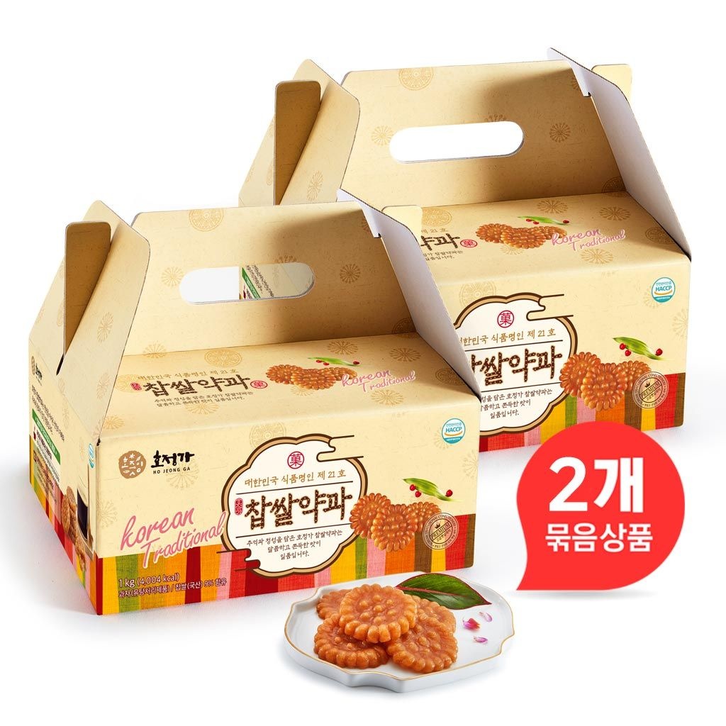 [롯데온] 호정가 찹쌀약과세트 1KG 1+1 (2개묶음상품, 총2KG)