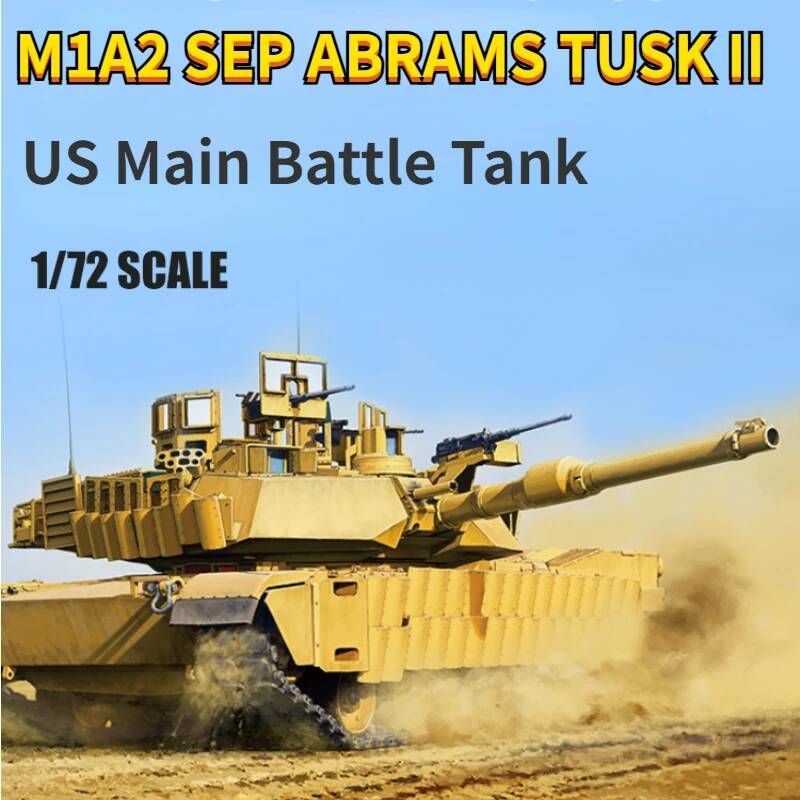 UnKnown [해외] 건담 MENG 조립 모델 1/72 미국 메인 배틀 탱크 M1A2 SEP ABRAMS TUSK II 키트 밀리터리 취미 컬렉션 DIY 72-003