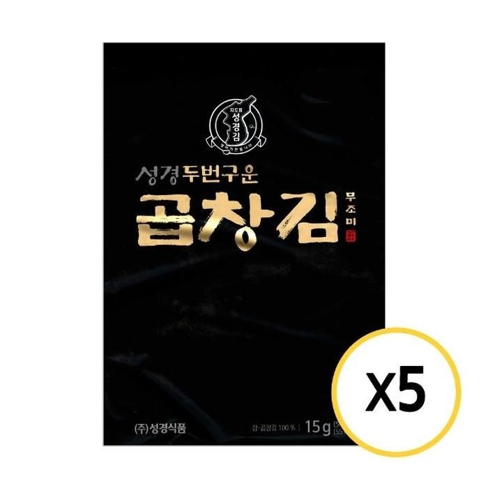 [G]성경김 두번구운 곱창돌김 15g x 5개