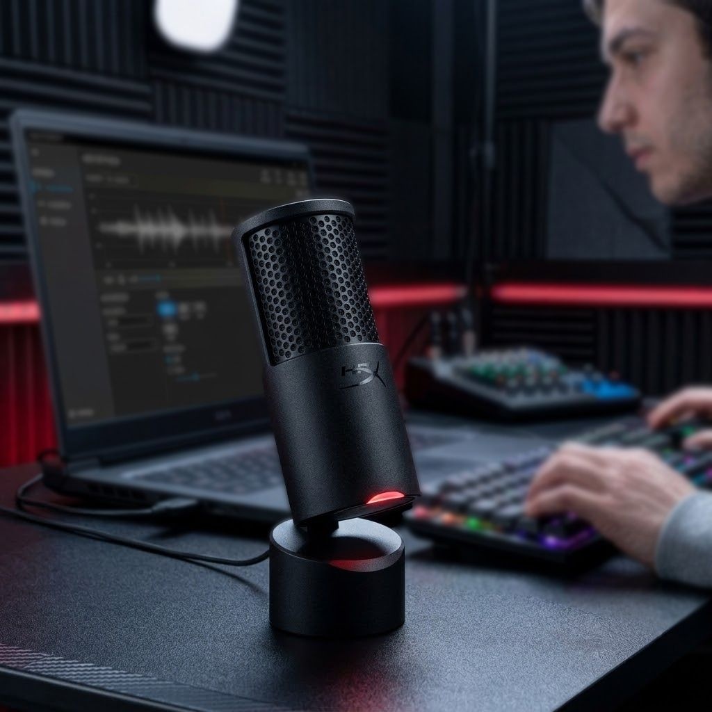 [해외] 하이퍼엑스 솔로캐스트2 USB 연결 HyperX SoloCast 2 콘덴서 마이크 블랙 고음질 방송용