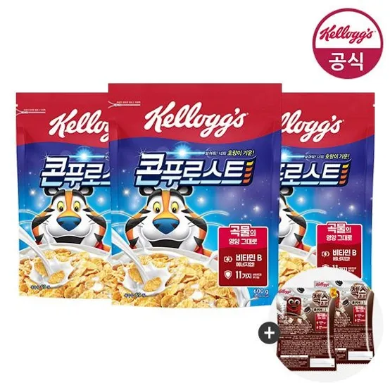 켈로그 시리얼 콘푸로스트 600g x 3개 + (증정)미니 60g
