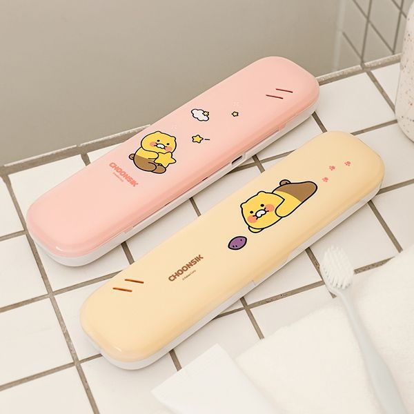 카카오프렌즈 카카오 춘식이 칫솔 살균기 가정용 휴대용 UV-C LED 자외선 소독 옐로우