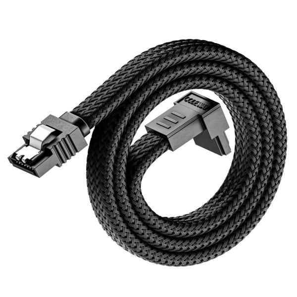 코드웨이 SATA3 플랫형 케이블 한쪽 90도 꺽임 락킹 커넥터 C9SATA3-0.5M 0.5m 컴퓨존 4053519