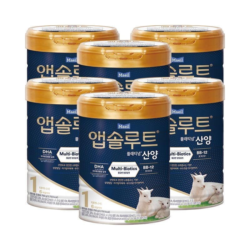 앱솔루트 플래티넘 산양 분유 1단계(0~6개월) 750g 6캔