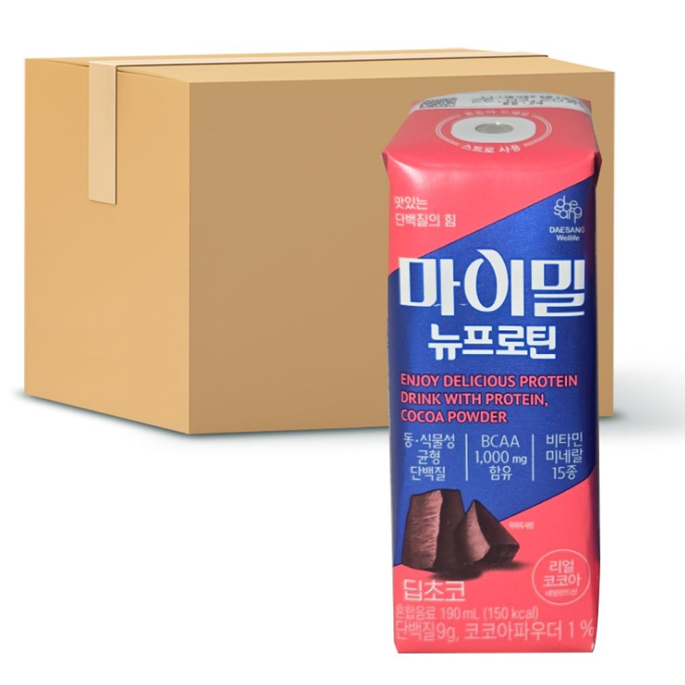 마이밀 마시는 뉴프로틴 딥초코 190ml x 30팩 단백질 보충 음료 H