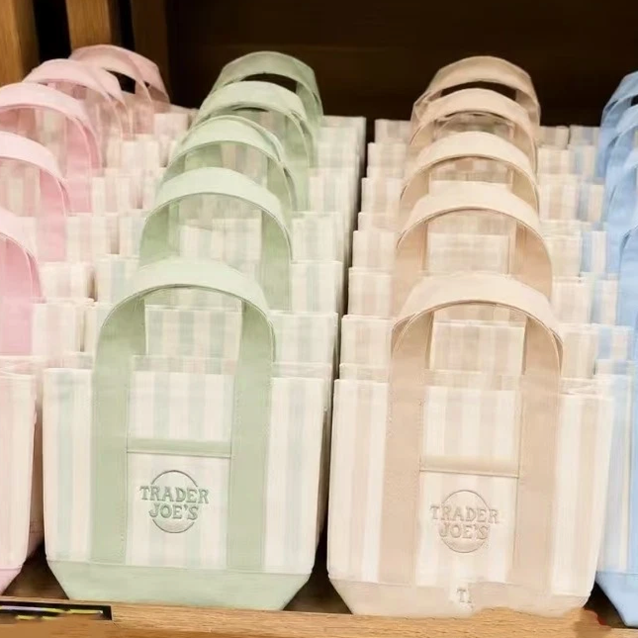 미국 트래이더조 한정판 스트라이프 에코백 Trader Joe Stripe Eco Bag