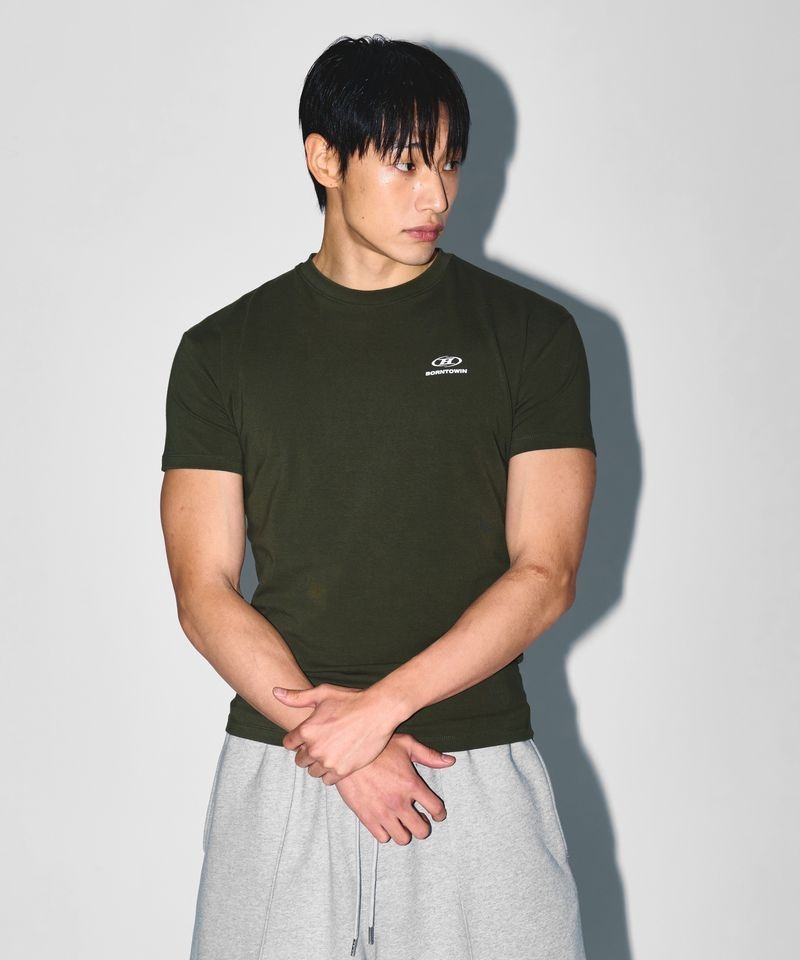 BORN TO WIN <매장정품> 본투윈B-SYMBOL LOGO MUSCLE FIT T-SHIRTS [KHAKI] BG5MST301KH 313599