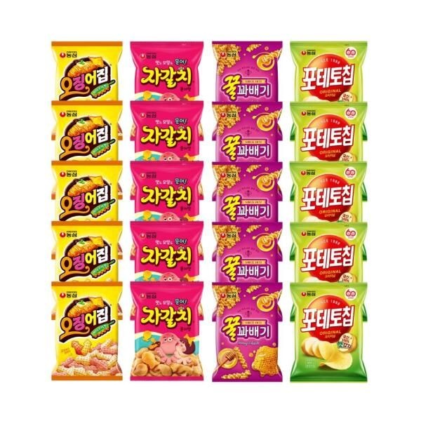 아트박스/과자마켓 오징어집78gX5+자갈치90gX5+꿀꽈배기90gX5+포테토칩60gX5