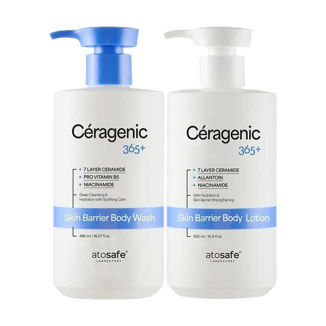 아토세이프 세라제닉 365+ 스킨베리어 바디워시500ml+바디로션500ml