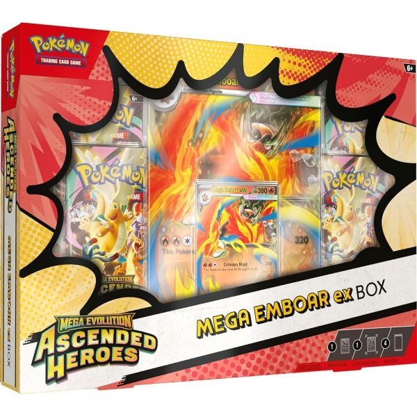 [Pokémon][해외] 포켓몬스터 TCG 메가진화—승천한 영웅들 메가 엠보아 ex 박스 호일 프로모 카드 1장 오버사이즈 렌티큘러 카드 1