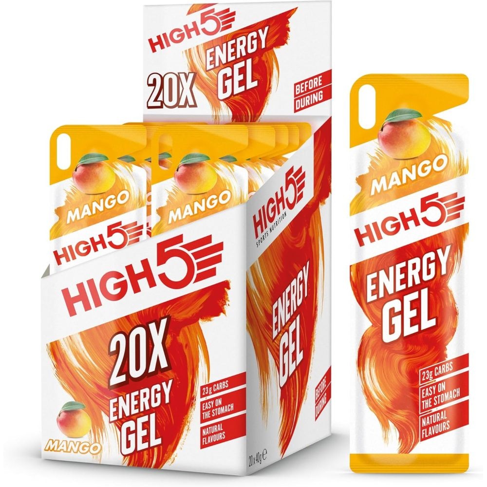 [해외] 하이파이브 에너지 젤 40g 스포츠 퀵 릴리스 부스트 HIGH5 망고, 20포, 1개