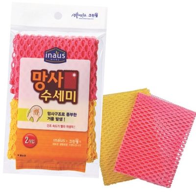 크린랩망사수세미2P 실용 가정용 생활용품 다용도 사무용